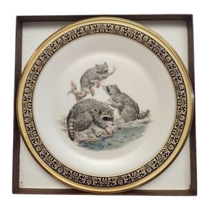 Raccoons Collector Plate 1973 LENOX Woodland Wildlife BOEHM